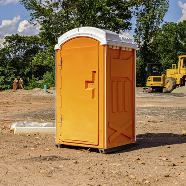 how often are the portable restrooms cleaned and serviced during a rental period in Broughton Ohio